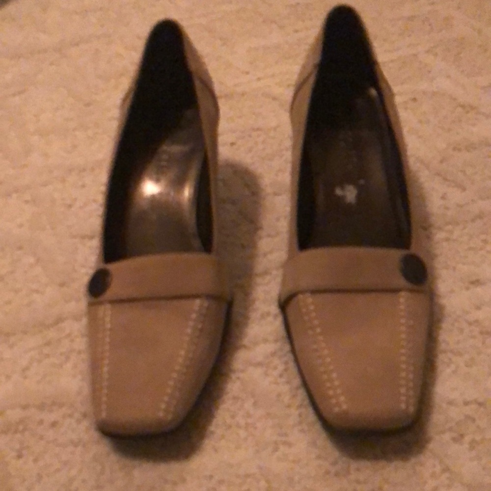 Classy suede slip on heeled loafers